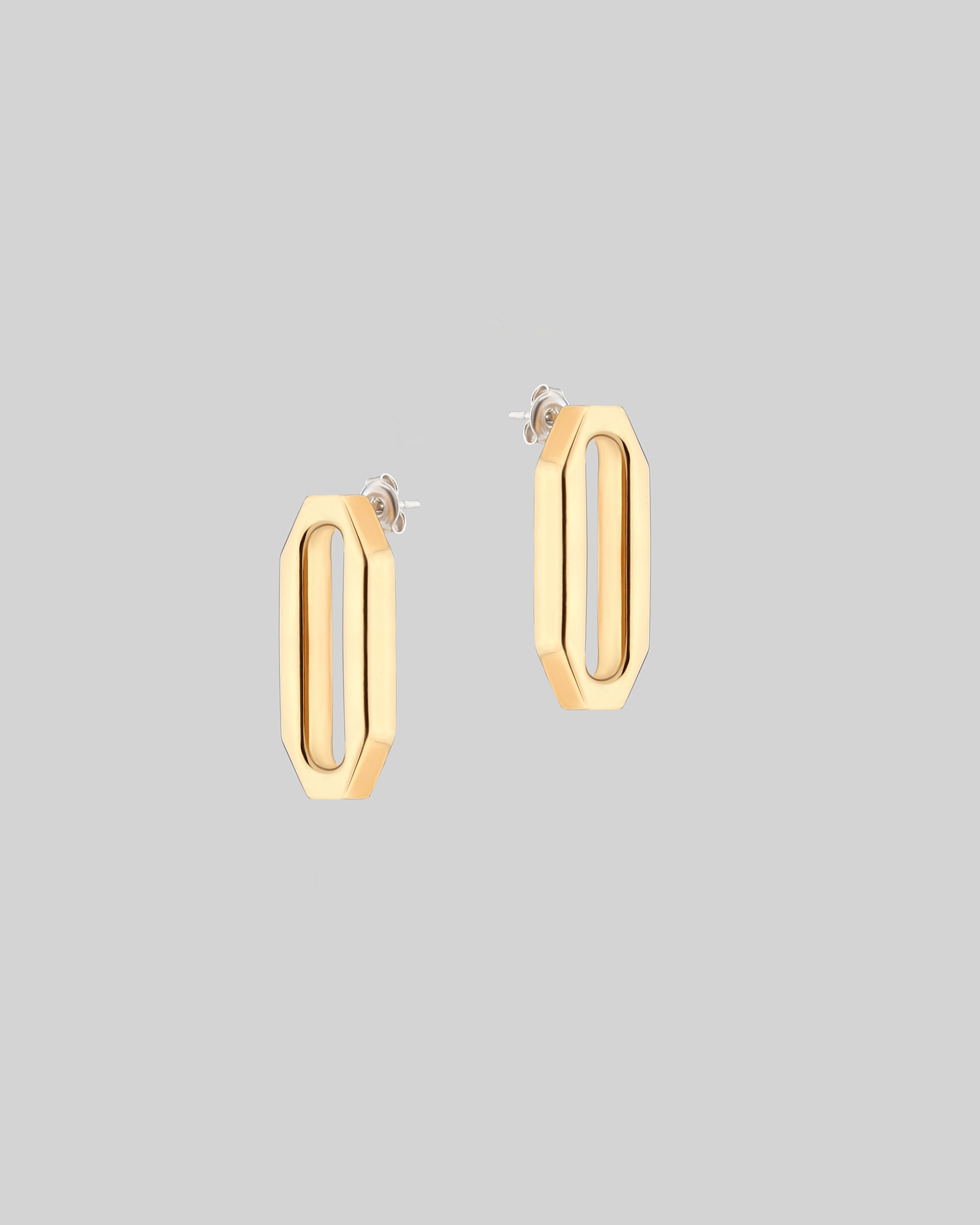 Single link earrings with beveled edges - Image 2