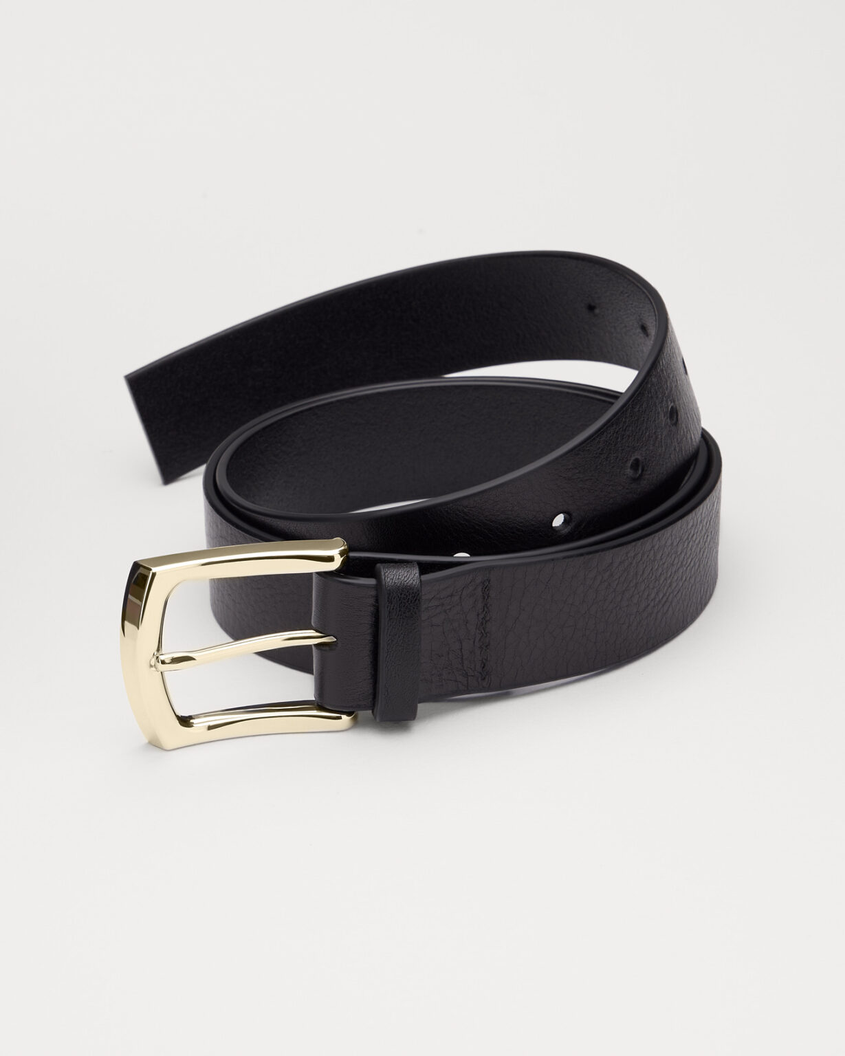 Black belt with gold-colored buckle